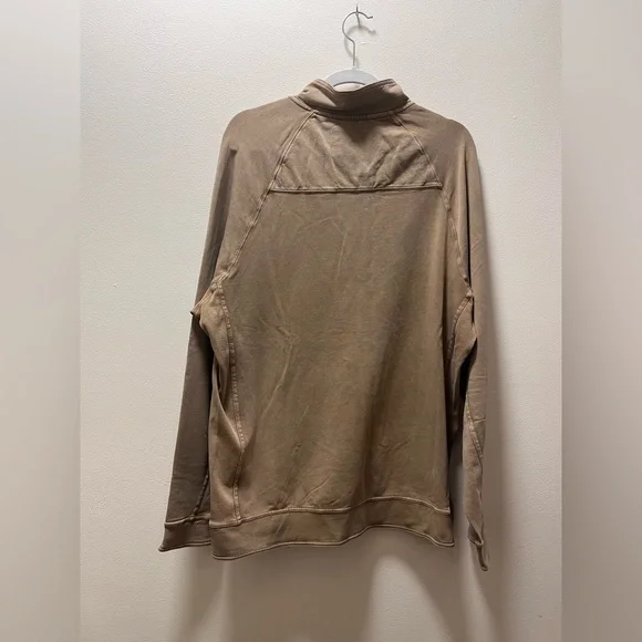True Grit LA Casual Stylish Quarter Zip-Up Long Sleeve Polo, Men’s Sz L, Brown - Picture 2 of 6